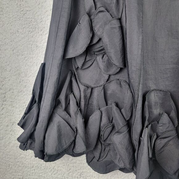 Dzhavael Couture Skirt Womens Size 8-10 Black Flouncy Petals  A-Line Full Flare - Picture 5 of 15